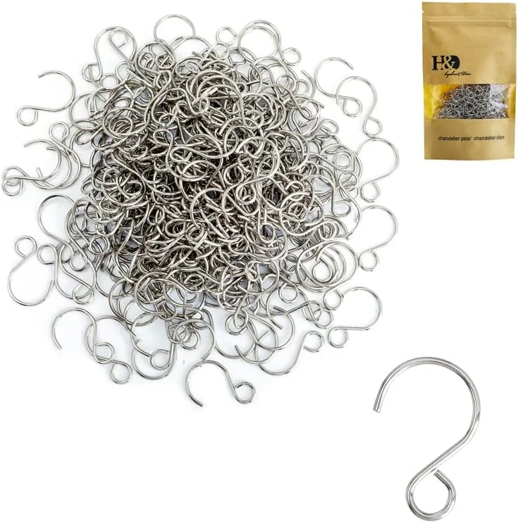 300pcs Crystal Beads S Shape Hooks DIY for Arts & Crafts, Chandelier Suncatch...