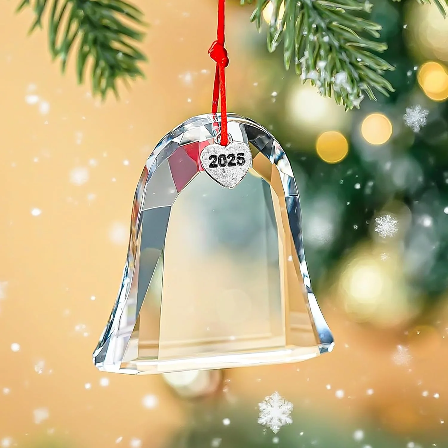 2025 Annual Christmas Bell Ornament, Clear Crystal