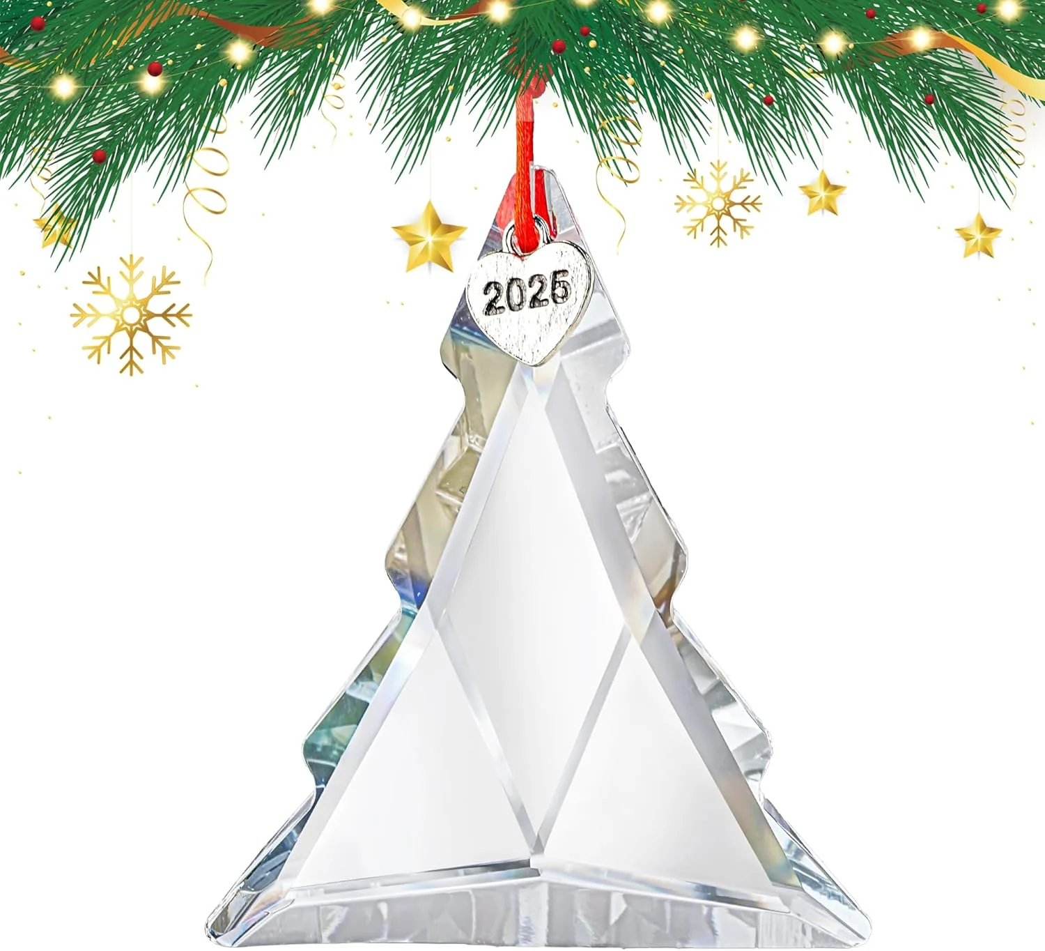 2025 Christmas Tree Shape Ornament 2.7 Inch Crysta