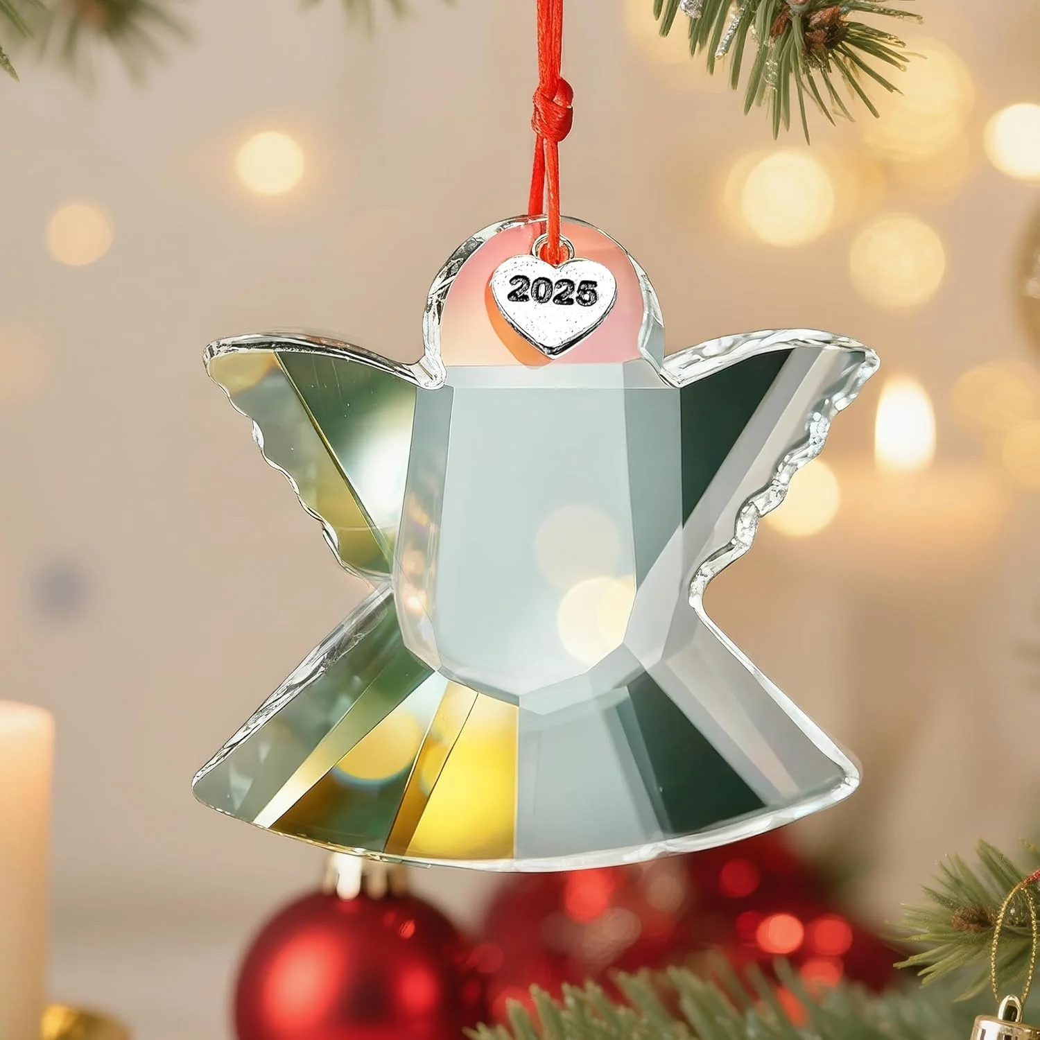 Angel Christmas Ornament 2.5 Inch Clear Crystal An